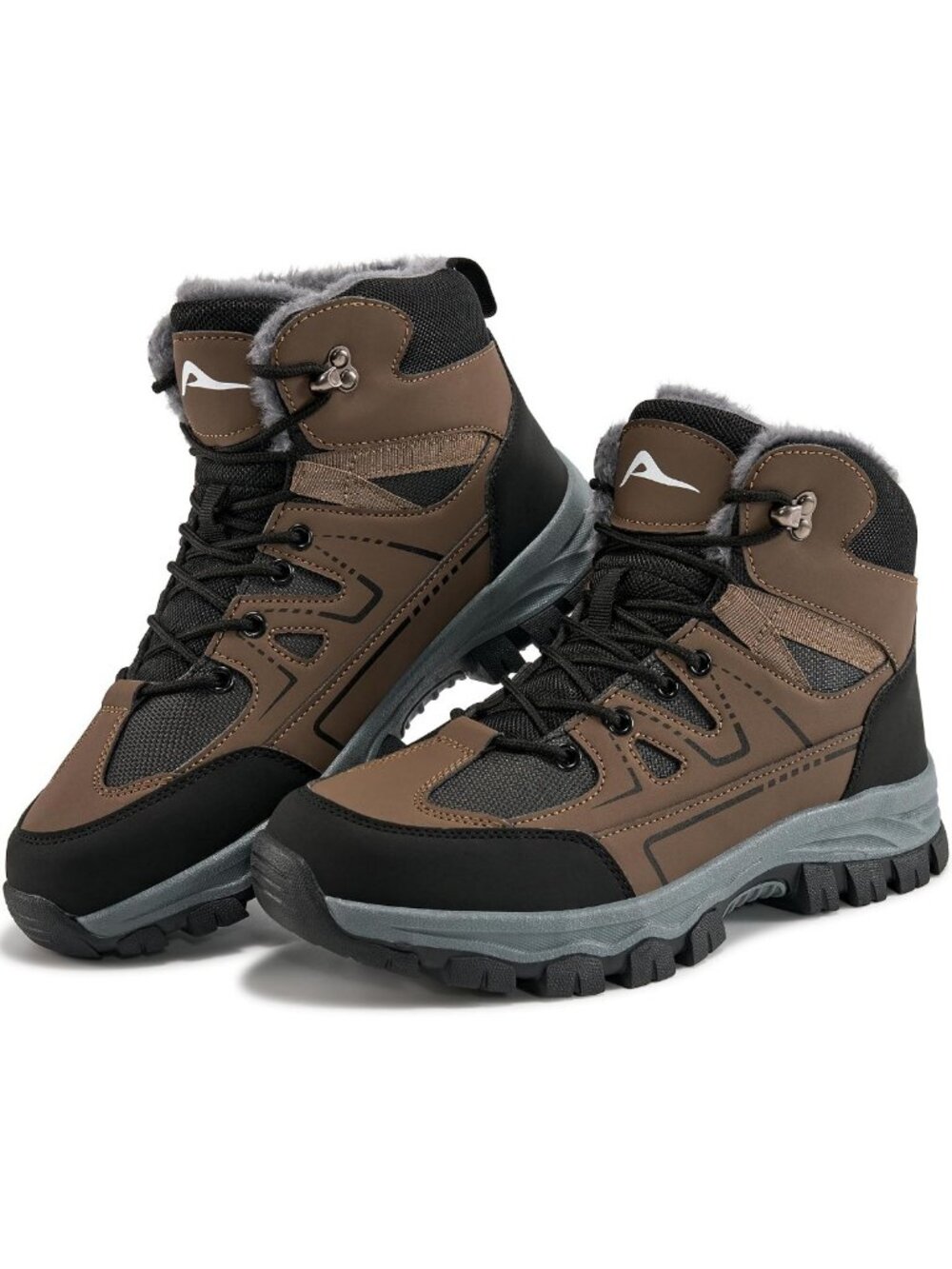Men's Winter Snow Boots - Warm Fur Lined, Waterproof, Anti-Slip for Outdoor